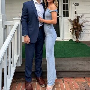 Sebastian Off Shoulder Maxi Dress - Blue XS